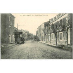 carte postale ancienne 34 CELLENEUVE. Départ d'un Tramway avec Employé