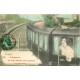 Carte montage Gare Train Locomotive Voyageuse. Je pars de (89) AUXERRE 1910