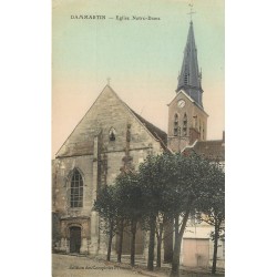 2x cpa 77 DAMMARTIN-EN-GOËLE. Portail Eglise Notre-Dame 1914-15