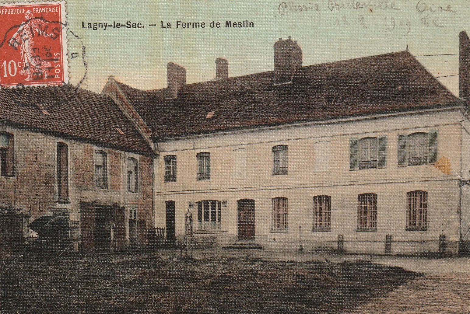 60 LAGNY-LE-SEC. La Ferme de Meslin 1909