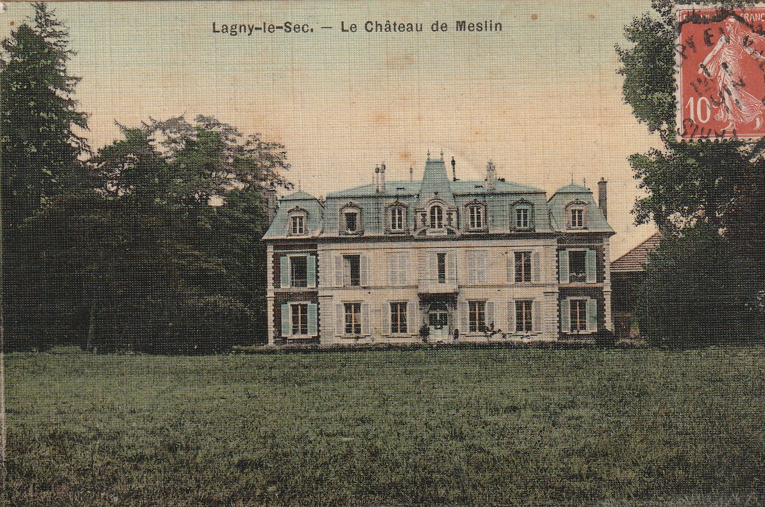 60 LAGNY-LE-SEC. Le Château de Meslin 1911