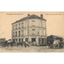 60 PLESSIS-BELLEVILLE. Hôtel de la Bonne Rencontre "Lepage" attelages et camion ancien