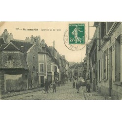 77 DAMMARTIN-EN-GOËLE. Quartier de la Poste avec Charcuterie et cheval vers 1911