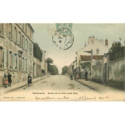 77 DAMMARTIN-EN-GOËLE. Belle animation à la Sortie de la Ville 1908