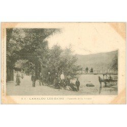 carte postale ancienne 34 LAMALOU-LES-BAINS. Passerelle Vernière vers 1900