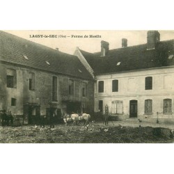 60 LAGNY-LE-SEC. Ferme de Meslin avec Chevaux et poules 1914
