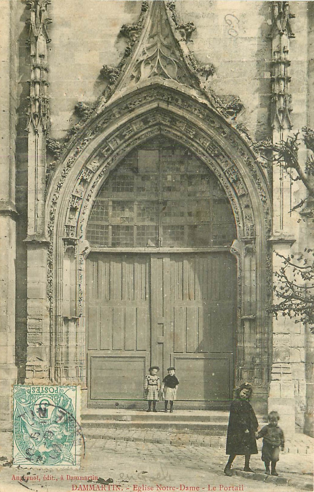 77 DAMMARTIN-EN-GOËLE. 2 x cpa Eglise Notre-Dame Portail et Rétable