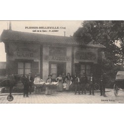 60 PLESSIS BELLEVILLE. Café de la Gare Aubry avec poussettes
