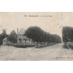 77 DAMMARTIN. Livreur Boucher à vélo Route de Meaux vers 1910