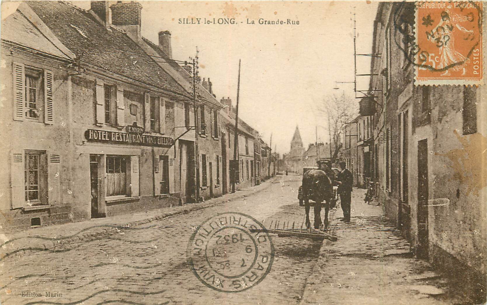 60 SILLY-LE-LONG. Hôtel Restaurant Marin sur la Grande-Rue 1932