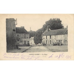60 LAGNY-LE-SEC. Café Hôtel Tabac Epicerie Levasseur sur la Place 1915