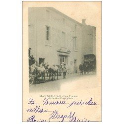 34 MAUREILHAN. Les Postes arrivée du Courrier en diligence 1903