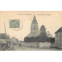 60 SILLY-LE-LONG. Attelage sur Grande Rue et Eglise 1907