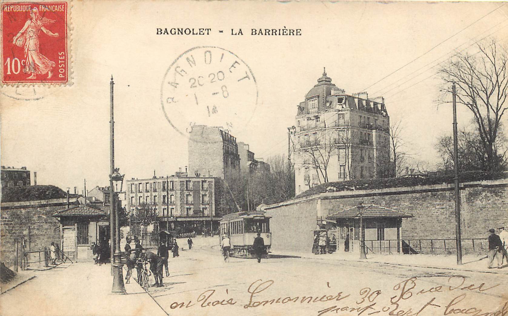 93 BAGNOLET. La Barrière et l'Octroi vers la Porte de Bagnolet à Paris 1914