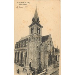 2 x cpa 77 DAMMARTIN EN GOËLE. Eglise Saint-Jean 1911