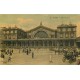 PARIS 10. Fiacres devant la Gare de l'Est. Belle carte toilée 1911