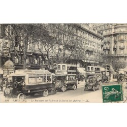 PARIS 09. Station des Autobus boulevard des Italiens 1912