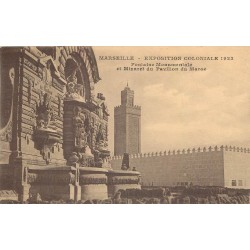 13 MARSEILLE. Exposition Coloniale 1922 Fontaine et Minaret Pavillon Maroc