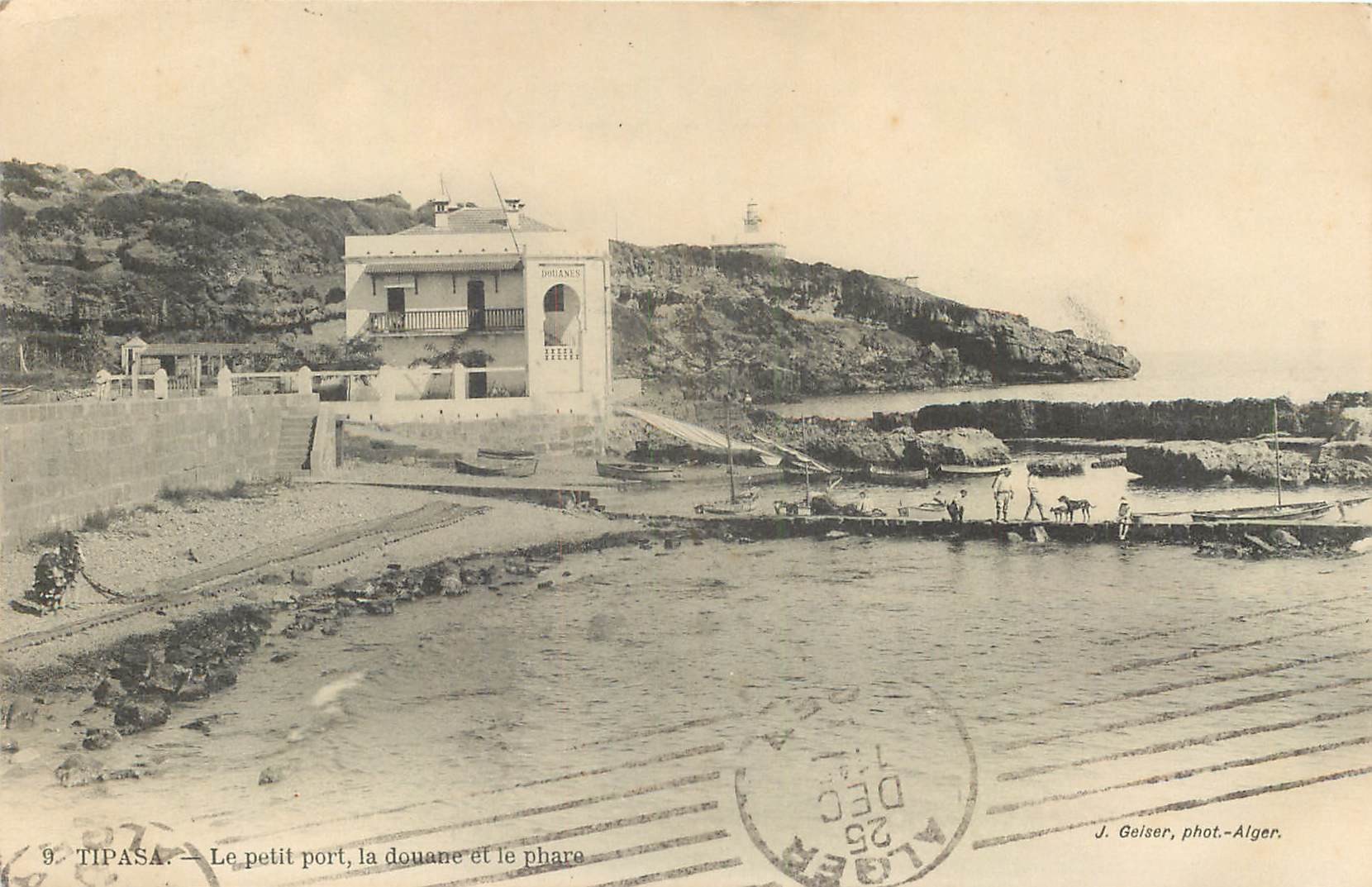 Algérie TIPASA. Petit Port, Douane et Phare 1914