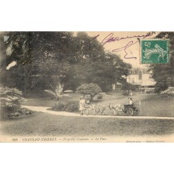 02 CHATEAU-THIERRY. Propriété Couesnon attelages avec ânes le Parc 1918