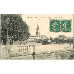 carte postale ancienne 34 MONTPELLIER. Clocher Saint-Anne Coin du Peyrou 1915