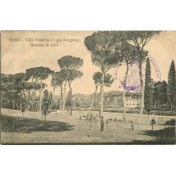 ROMA. Gruppo di pini Villa Umberto I° già Borghese animation vers 1916