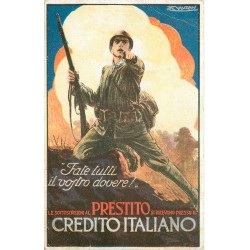 ILLUSTRATORE MAUZAN - SOTTOSCRIZIONI AL PRESTITO - CREDITO ITALIANO. Fatti tutti il vostro dovere