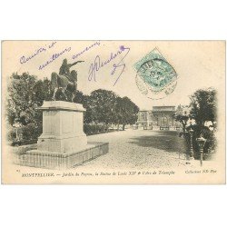 carte postale ancienne 34 MONTPELLIER. Jardins Peyrou 1903