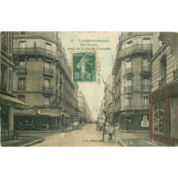 92 LEVALLOIS-PERRET. Rue Gravel angle rue de Courcelles Boulangerie, Café et Banque Crédit Lyonnais 1909