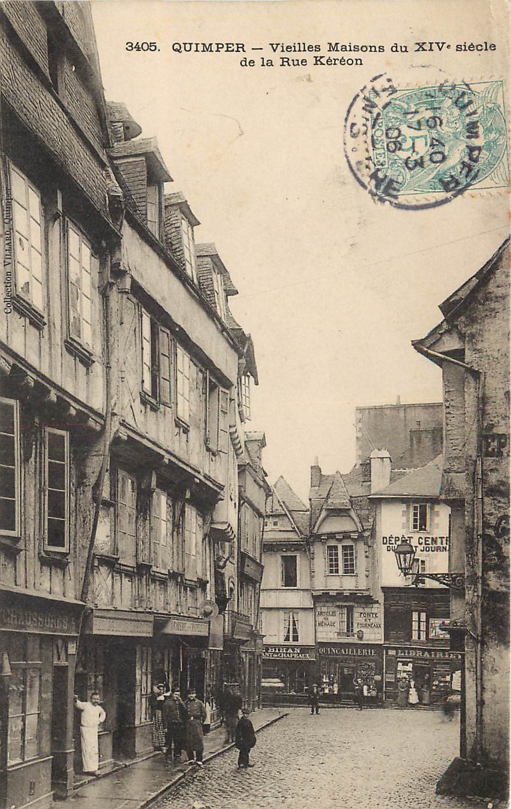 29 QUIMPER. Vieilles Maisons et Commerces rue Kéréon 1906