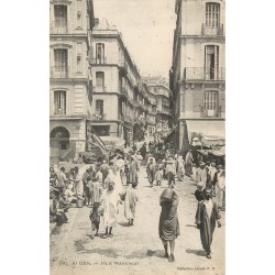 ALGER. Rue Marengo grosse animation 1922