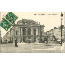carte postale ancienne 34 MONTPELLIER. Place de la Comédie 1903