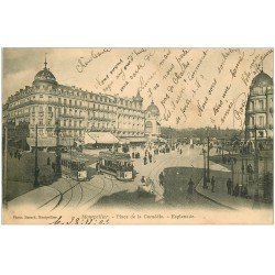 carte postale ancienne 34 MONTPELLIER. Place de la Comédie 1903