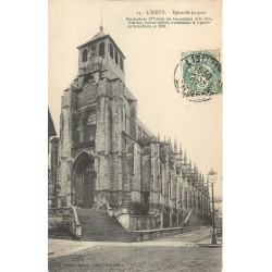 14 LISIEUX 2 x cpa : Eglise St-Jacques et Fontaine rue du Bouteiller 1907