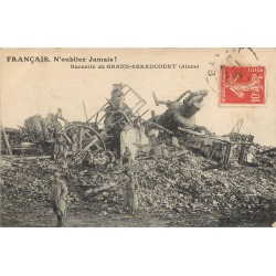 02 GRAND-SERAUCOURT. Sucrerie détruite avec Poilus 1916