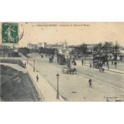 92 LEVALLOIS-PERRET. Tramway à impérial Boulevard Bineau 1911