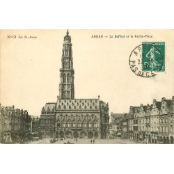 3 cpa 62 ARRAS. Beffroi Petite-Place, Eglise St-Jean-Baptiste rue Housse et Hôtel de Ville