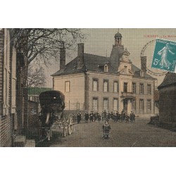 89 SORMERY. La Mairie attelage et enfants