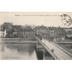 77 LAGNY-SUR-MARNE. Pont de Fer avec Hôtel de la Marne et friture Matelote 1915