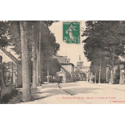 2 cpa 10 VILLENAUXE. Entrée rue de la Gare et Petit Déversoir 1913-14