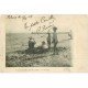 carte postale ancienne 34 PALAVAS-LES-FLOTS. Sur la Plage 1903. Carte Photo