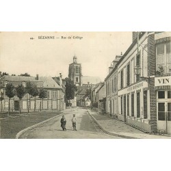 51 SEZANNE. Café du Champ Benoit rue du Collège 1909