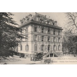 77 LAGNY. Voiture ancienne devant Château Saint-Denis-du-Port 1909