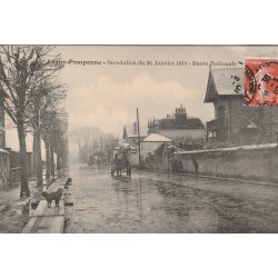 77 LAGNY POMPONNE. Inondation 1910 Route Nationale