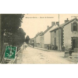 10 MERY-SUR-SEINE. Route de Soissons avec écluse 1912