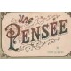 89 BUSSY-LE-REPOS. Une Pensée magnifique carte fantaisie avec paillettes de couleurs collées en 1907