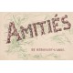 80 MERICOURT-L'ABBE. Amitiés carte fantaisie rare avec paillettes de couleurs collées en 1908