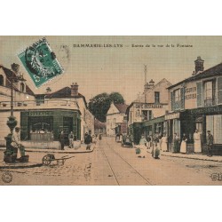 77 DAMMARIE-LES-LYS. Pharmacie, Café et Charcuterie entrée rue Fontaine 1912