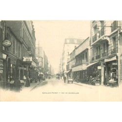 92 LEVALLOIS-PERRET. Restaurant et commerces rue de Courcelles vers 1900