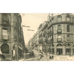 2 cpa 33 BORDEAUX. Cours Alsace Lorraine et Caserne Pelleport rue Cursol vers 1915